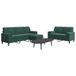 Maison Exclusive Ensemble de canapé 3 pièces avec coussins et appuie-nuque, tissu velours vert foncé
