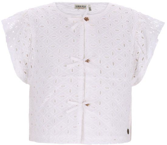 Like Flo Meisjes Blouse F602-5109 - Off White - Maat 122/128