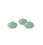 Drijvende Cereria Di Giorgio Drijvende kaarsen diameter 4,5 cm hoogte 2,7 cm - 20 stuks - kleur grijs groen