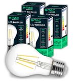 V-TAC 4 x LED-gloeilamp E27 filament A60 - 6W - 600 lumen - neutraal wit