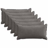 vidaXL Kussensloop - 6 stuks - Donkergrijs - 40 x 80 cm