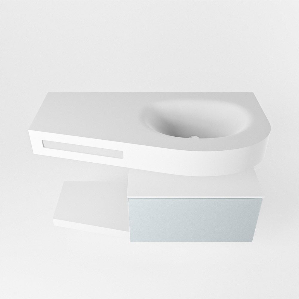 Mondiaz Riva Dulcet Badkamermeubel Rechts 100cm - Talc & Clay