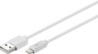 Goobay 8-pins Lightning naar USB-A kabel - USB2.0 - tot 2,4A / wit - 1 meter