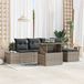 vidaXL Tuinbank Set 4-zits Polyrattan Grijs