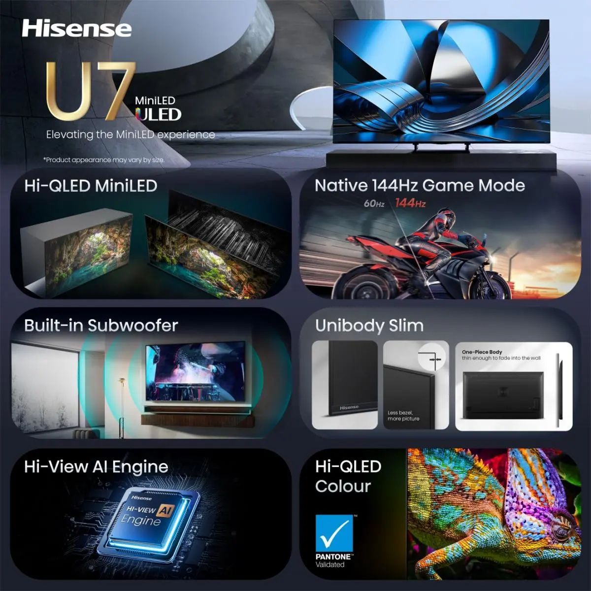 Hisense 85u7se / Ultra HD 4K Mini-LED TV / 85 / 2026