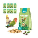 Best Friend Volledige voeding voor onafscheidelijke vogelvoer met mariadistel, natuurlijke ingrediënten, kwaliteit 100% Made in Italy, verpakking met 8 verpakkingen