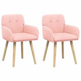 vidaXL Eetstoelen 2 stuks Bouclé Roze 59 x 56,5 x 85 cm