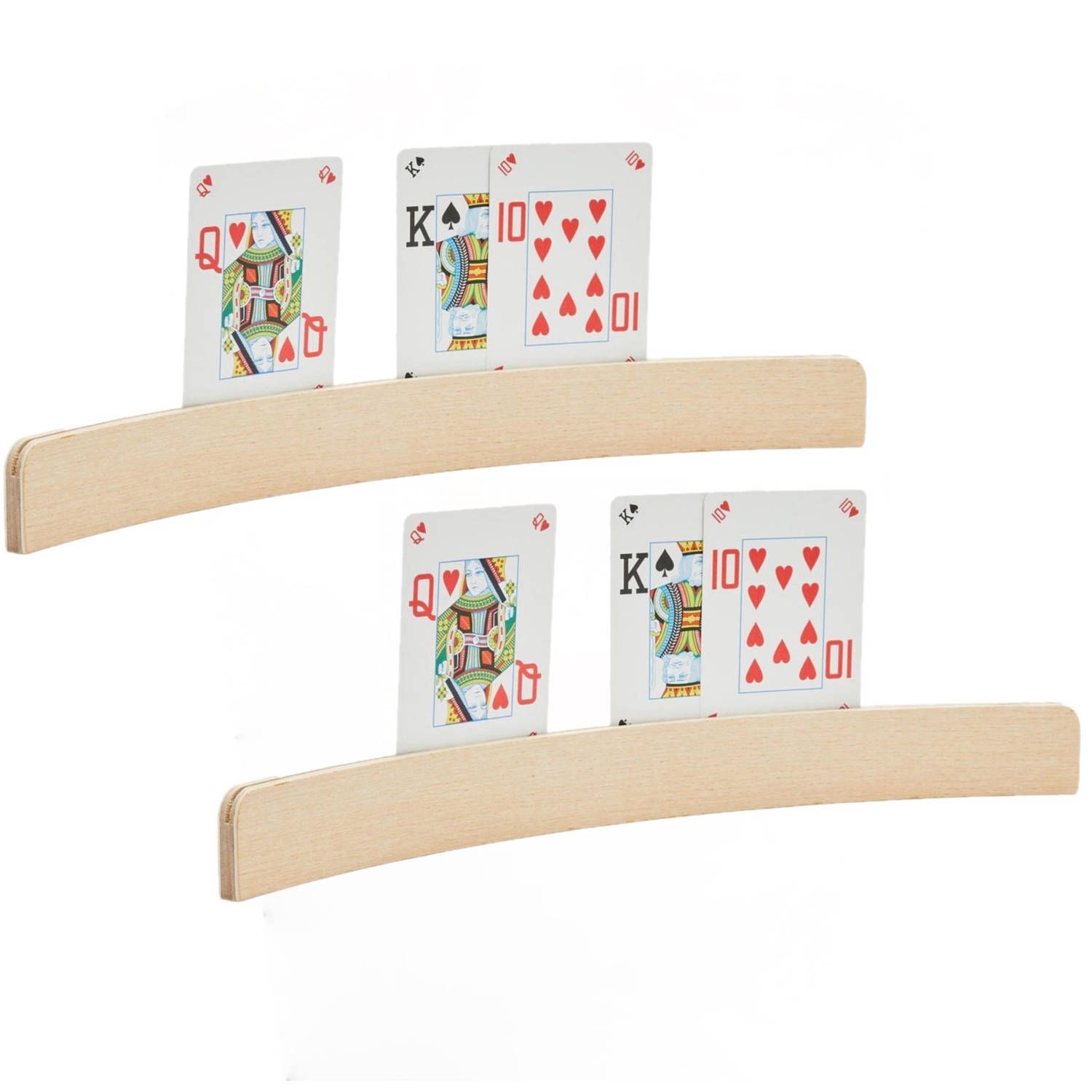 Engelhart Speelkaarthouders - Hout - 4 Stuks