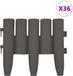 vidaXL Gazonranden 36 st 10 m PP grijs
