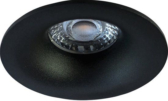 BES LED Spot Armatuur GU10 - Pragmi Nora Pro - Inbouw Rond - Mat Zwart - Aluminium - Ø82mm