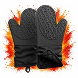 Rumy Ovenwanten 2-Pack Lang - Siliconen Ovenhandschoenen Hittebestendig - BBQ Handschoenen - Zwart