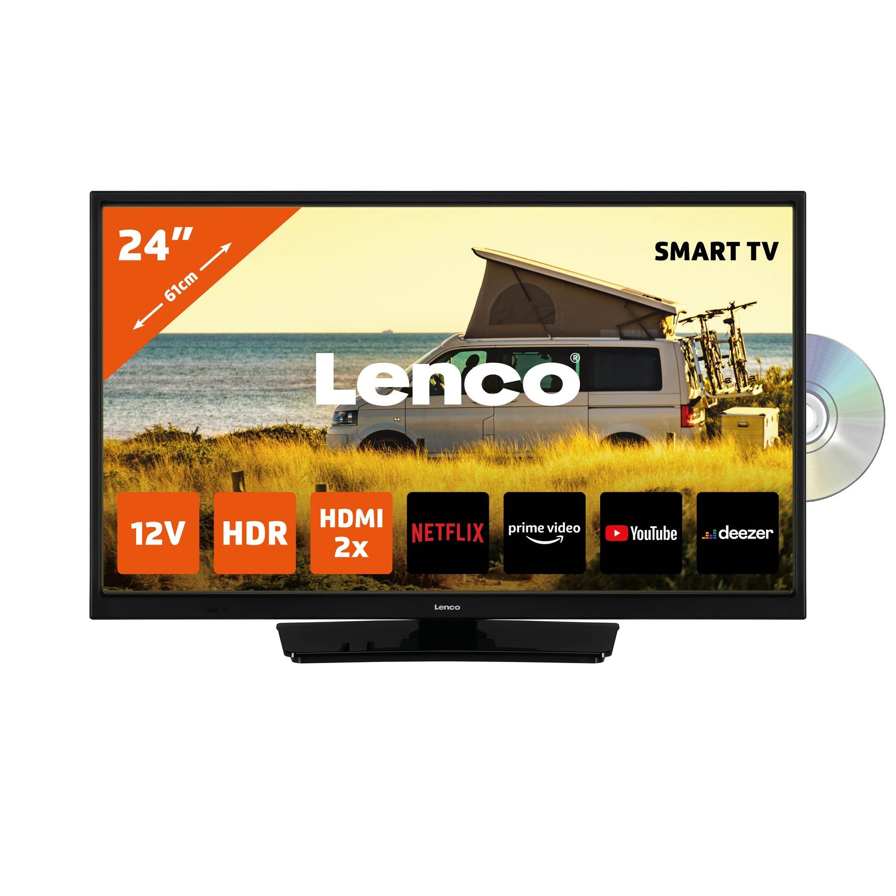Lenco DVL-2483BK / LED screen / 24 inch / 2023