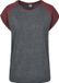 Urban Classics Contrast Raglan Tee T-shirt femme - gris/bordeaux - S
