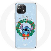 Maniacase Etui voor Xiaomi Mi 11 Lite Stitch sneeuw merry christmas blauw