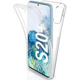 Phonillico Hoesje voor Samsung Galaxy S20 PLUS - Transparant Volledig siliconen TPU Twee delen Voorkant Achterkant In elkaar grijpende