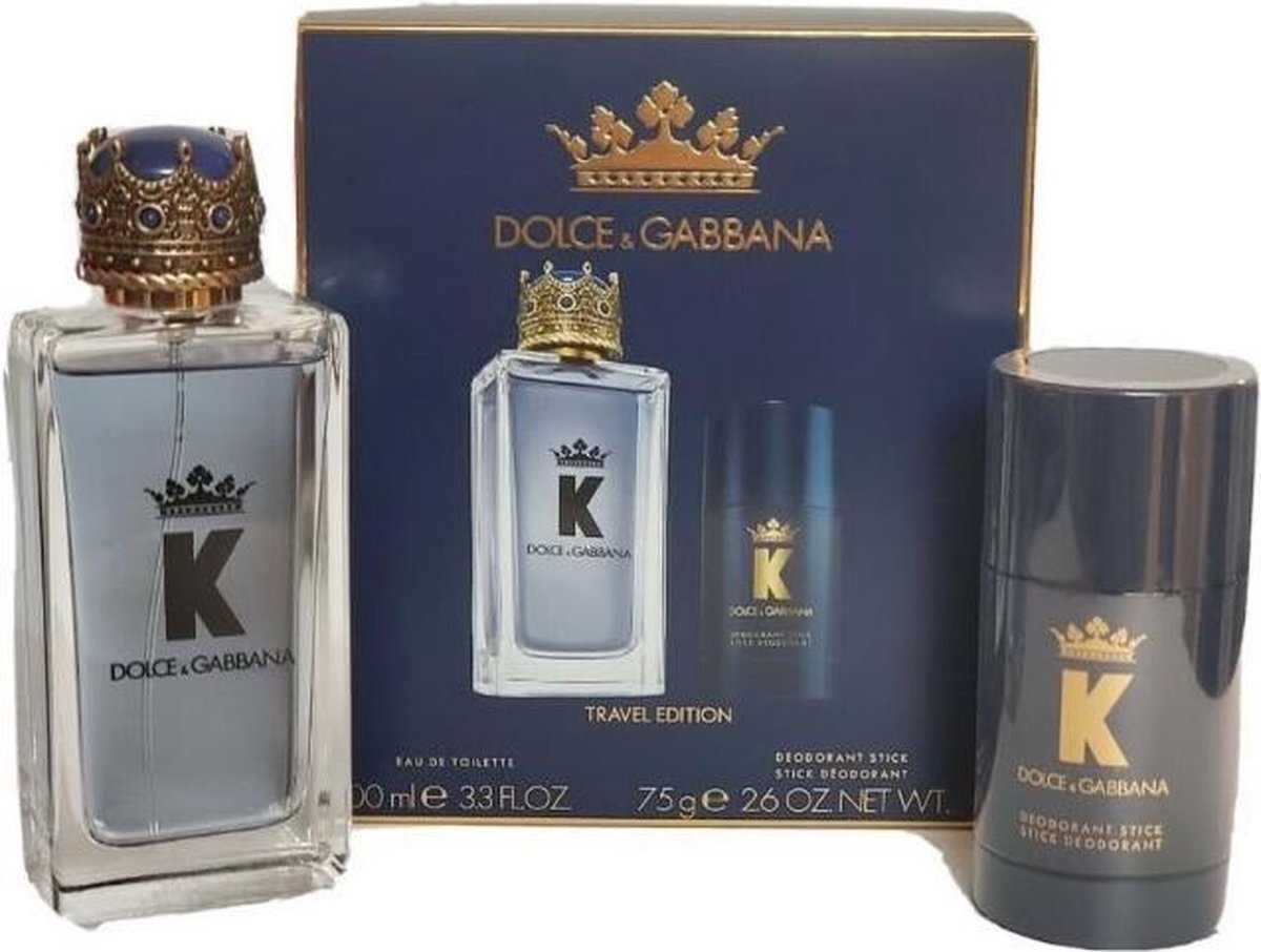 Dolce & Gabbana \'k\' 2 Pcs Travel Set For Men: 3.3 Eau De Toilette Spray + 2.6 Deodorant Stick