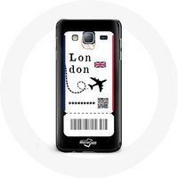 Maniacase Etui voor Samsung Galaxy J3 Vliegticket Londen