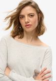 Superdry Bardot Off-shoulder Top Dames Lange mouwen shirts Iced Grey Marl EU44