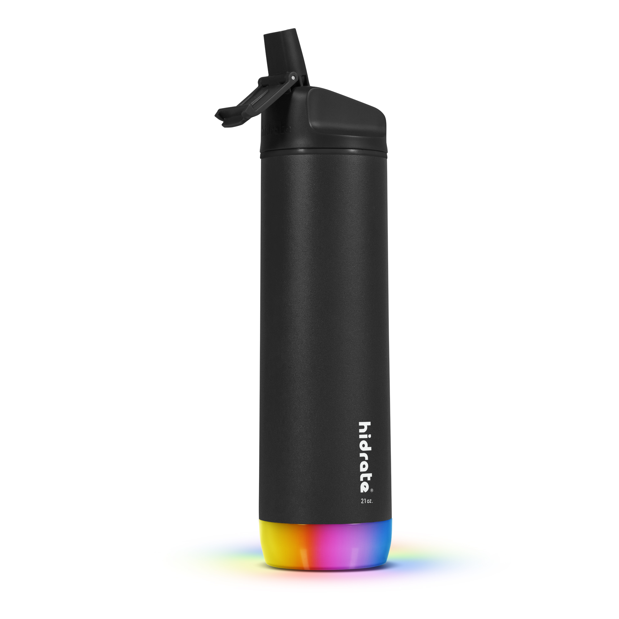 Hidrate Spark Spark Straw slimme waterfles - Staal - 620ml - LED verlichting - Zwart