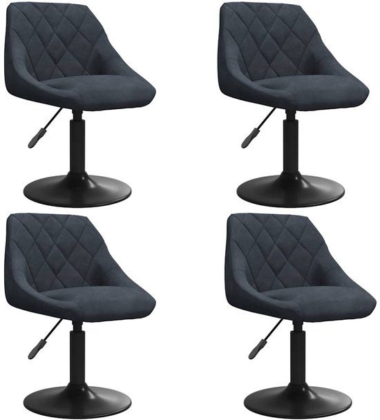 vidaXL Eetkamerstoelen draaibaar 4 stuks fluweel donkergrijs