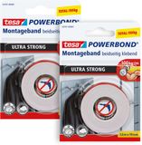 tesa Powerbond Ultra Strong dubbelzijdige montagetape extra sterk binnen buiten – 2x 1,5m