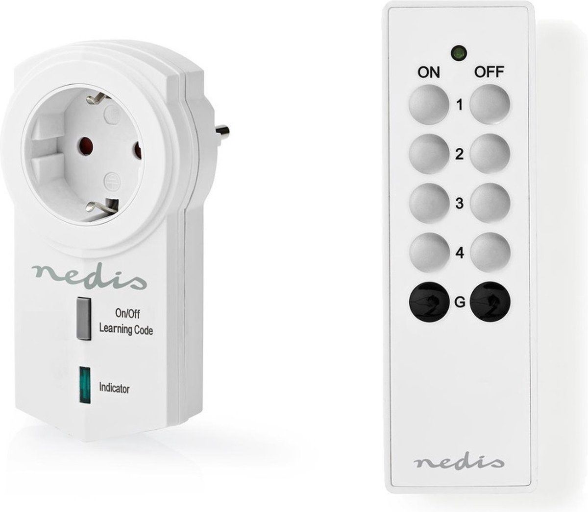 ABC-LED Stekker schakelaar met afstandsbediening - IP20 - 3600 Watt - Wit