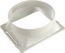 VHV Airco Afvoerslang Adapter - 15 cm / 5,9 Inch - Vierkant naar Rond Koppelstuk - Voor Mobiele Airco - ABS Uitlaatslang Connector - Draaibare Slangaansluiting - Wit