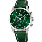 Lotus 18990/3 Heren Polshorloge Chronograaf Groen Leer Staal