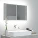Maison Exclusive Armoire miroir pour salle de bain LED, couleur béton gris, dimensions 80 x 12 x 45 cm, matériau : acrylique