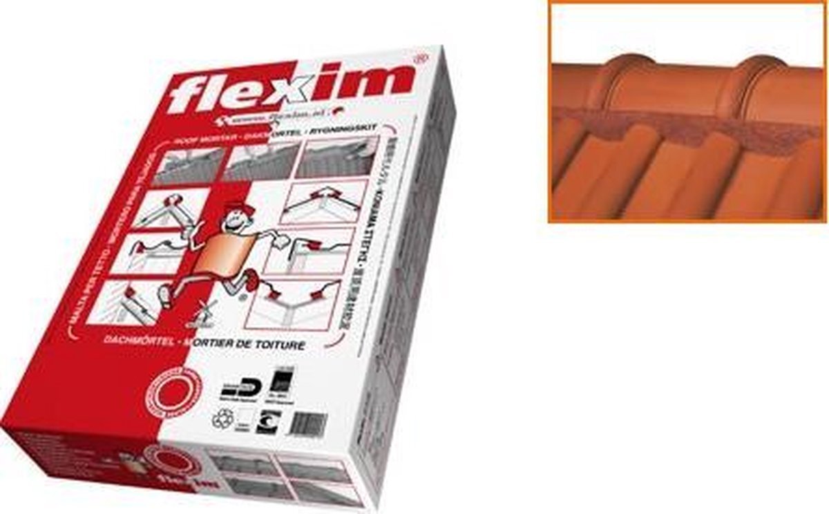 Flexim Dakmortel - 20 l - Rood