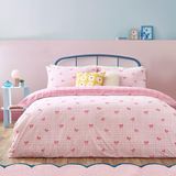Heya Home Gingham Bows Bedrukt Dekbedovertrek - Roze - Dubbel