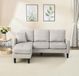 Merkloos Modulaire L-vormige Hoekbank met Chaise Longue Beige - Katoen - 185x185x82 cm