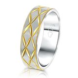 Lucardi Heren Vriendschapsring Capri - Ring - Staal - Zilver- en Goudkleurig