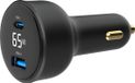 Gembird Chargeur de voiture USB rapide 2 ports, Type-C PD, LCD, 65 W, noir