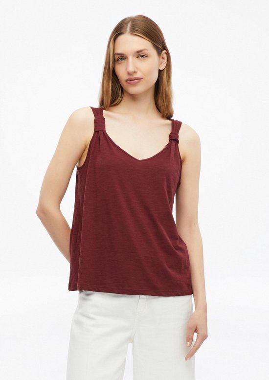 s.Oliver T-shirt V-hals Korte mouw Aansluitend Katoen Bordeaux 36
