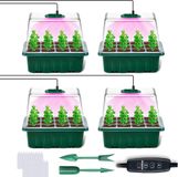 Mini-serres avec lampes de culture, 4 pièces. Mini-serres, luminosité réglable, petite serre avec couvercle