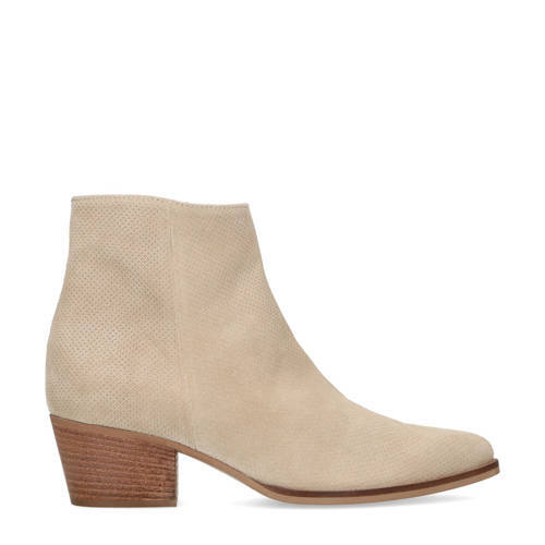 Manfield Manfield suède enkellaarzen beige