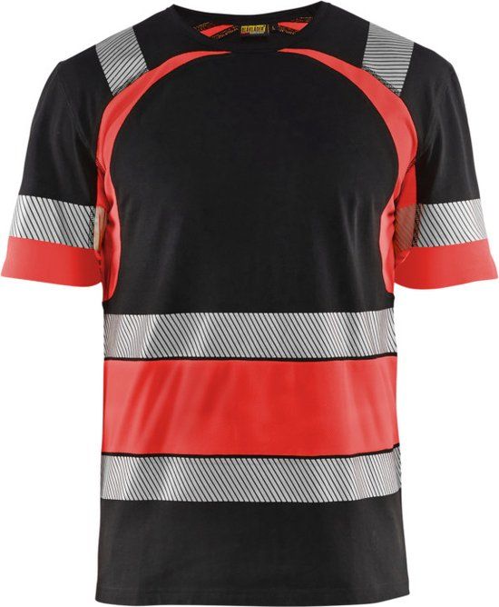 Blåkläder T-shirt High Vis 3421-1030 - Zwart/High Vis Rood - S