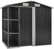 vidaXL Tuinschuur met rek 205x130x183 cm ijzer antraciet