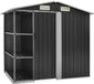 vidaXL Tuinschuur met rek 205x130x183 cm ijzer antraciet