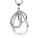 ZINZI zilveren hanger peer wit 40mm ZIH1369