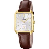 Festina - F20780/3 - Polshorloge - Heren - Goudkleurig Staal - Bruin Leer