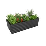 Relaxdays Moestuinbak - 57x180x90 cm - Verzinkt Metaal - Antraciet