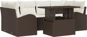 vidaXL - Banc de jardin - Ensemble - 7 pièces - Marron - Polyrattan