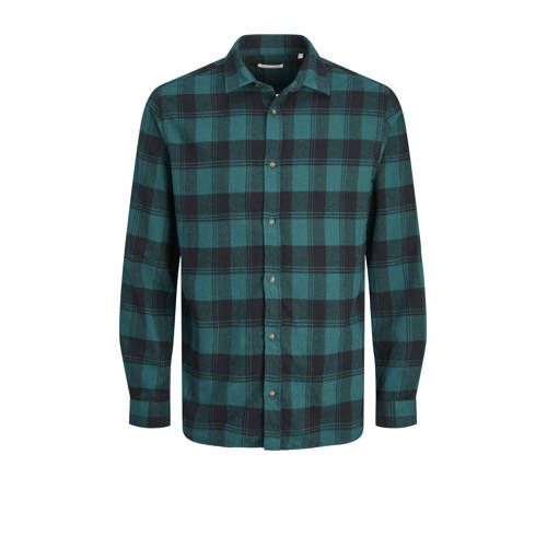 JACK & JONES JJJOSHUA - Geruit slim fit overhemd - deep teal