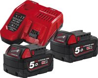 Milwaukee M18 NRG-502 Accu Starterset - 18V - 2x 5.0Ah + Lader