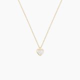 Collier Cœur Sertie Clos Or Jaune Oxyde De Zirconium