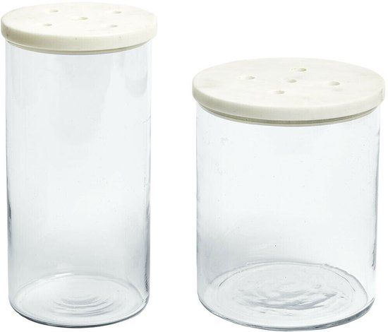 LOBERON Glazen pot set van 2 Rosanella helder