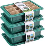 Pro Garden Stekpotje / kweekpot in kweekbak - 3x - 20 x 15 x 6,5 cm - turfpotjes - moestuin
