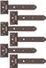 Alberts DURAVIS® kruisheng met geklonken pen, roestbruin duplex gecoat, heng 192 x 34 mm, scharnier 45 x 90 mm, set van 6